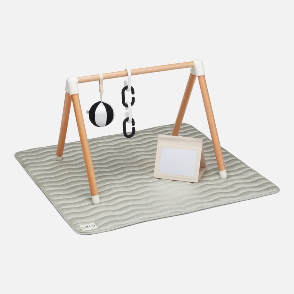 Lalo Kids Wooden Play Gym with Black and White Toys
